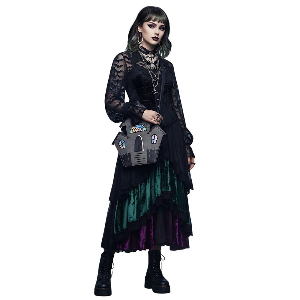 Dolls Kill Welcoming Haunts Haunted House Bag Purse Goth Crossbody Alternative